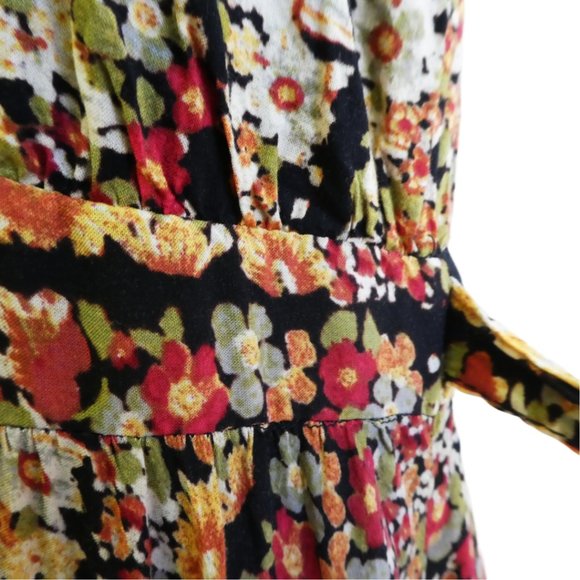 Free People Maxi Dress Tiered Braided Straps Criss Cross Back Attached Waist Tie - Picture 6 of 10